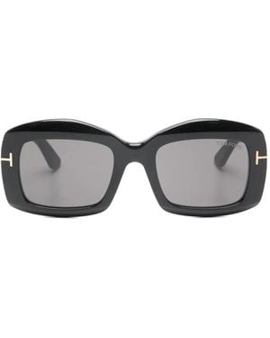 Tom Ford Lunettes De Soleil À Monture Ovale Venetiatr - Gris