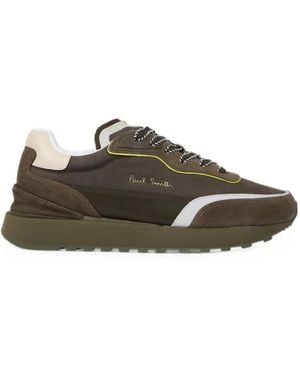 Paul Smith Khaki Leather 'Aston' Sneakers - Brown