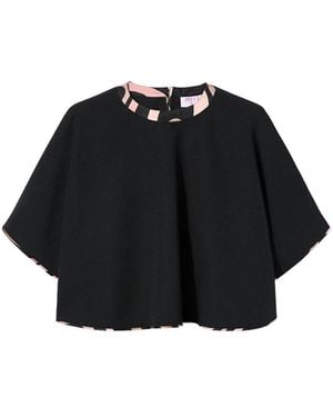 Emilio Pucci Printed-Trim Top - Black