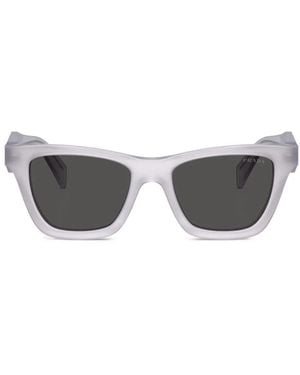 Prada Faceted-Temple Butterfly-Frame Sunglasses - Gray