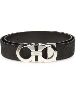Ferragamo Gürtel Mit Gancini-Prägung - Schwarz