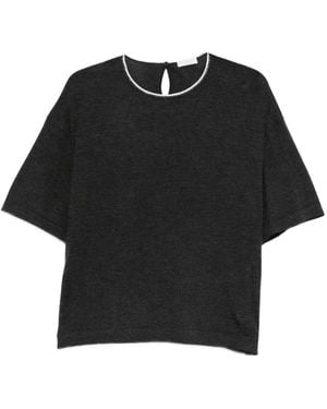 Brunello Cucinelli Round-Neck Cashmere Top - Black