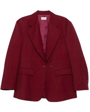 P.A.R.O.S.H. Notched Lapel Blazer - Red