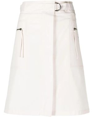 Fendi Belted Cotton Miniskirt - White