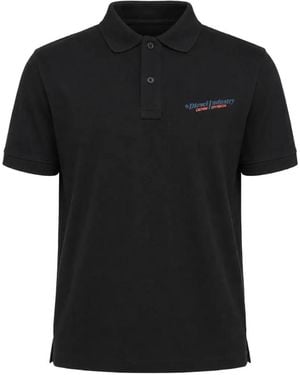 DIESEL Logo-Print Polo Shirt - Black