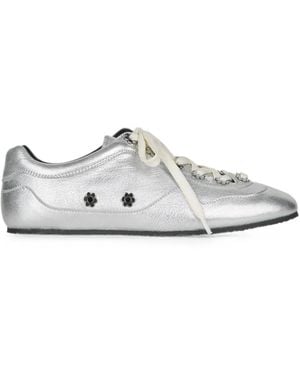 Cecilie Bahnsen Cbblaise Flower-Embellished Leather Trainers - White