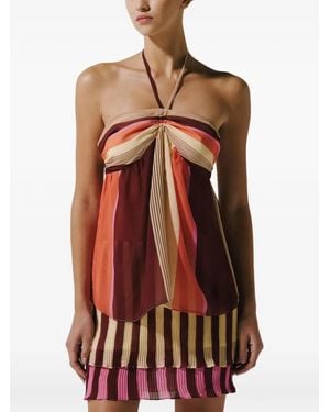 Baobab Romina Striped Halterneck Blouse - Red