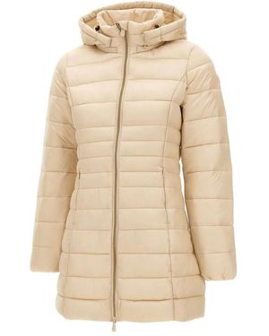 Save The Duck Hooded Quilted Jacket - Natural