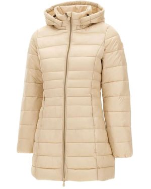 Save The Duck Hooded Quilted Jacket - Natural