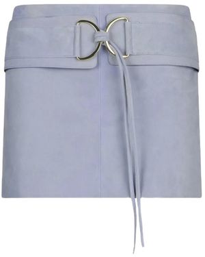 Liu Jo Removable Belt Suede Midi Skirt - Blue