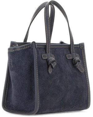 Gianni Chiarini Small Miss Marcella Suede Tote Bag - Blue