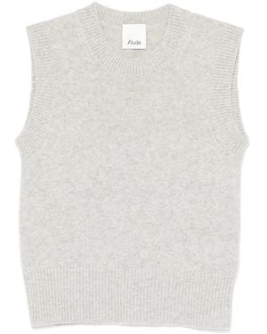 Allude Sleeveless Knitted Top - White