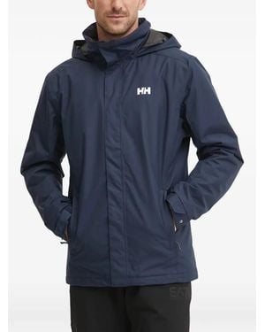 Helly Hansen Logo-Detail Hooded Jacket - Blue
