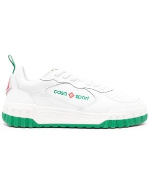CASABLANCA Tennis Court Leather Trainers - Green