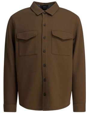 Vince Cotton Blend Shirt Jacket - Brown