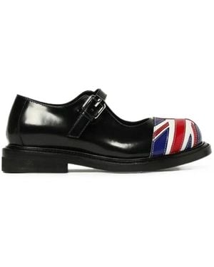 Moschino English Olivia Union Jack Mary Janes - Black