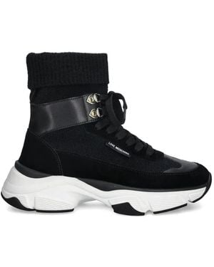 Love Moschino Lace-Up Sock-Detail Trainers - Black