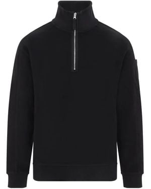 C.P. Company Lens-Detail Quarter-Zip Sweatshirt - Black
