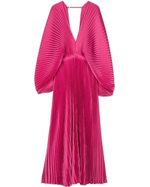 L'idée Open-Back Pleated Maxi Dress - Pink
