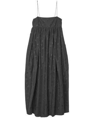 Cecilie Bahnsen Vilma Floral-Jacquard A-Line Midi Dress - Black