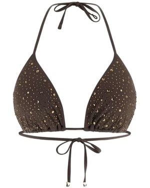 Guess Top De Bikini Con Apliques De Strass - Blanco