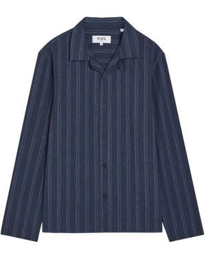 Wax London Hemd Mit Längsstreifen - Blau