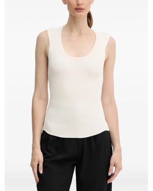 Twinset Sleeveless Ribbed Tank Top - White