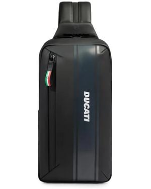Piquadro X Ducati Logo-Print Backpack - Black