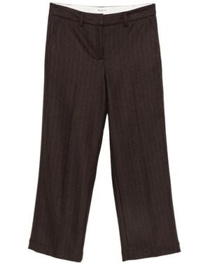 MAISON 123 Melina Pinstripe-Pattern Cropped Trousers - White