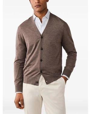 Hackett Merino Wool Cardigan - Brown
