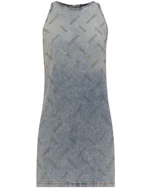 Versace Jeans Couture Kleid Aus Denim - Grau