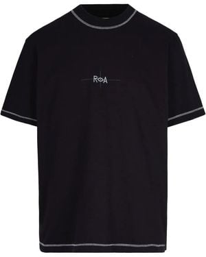 Roa Polo Con Stampa E Ricamo Logo - Nero
