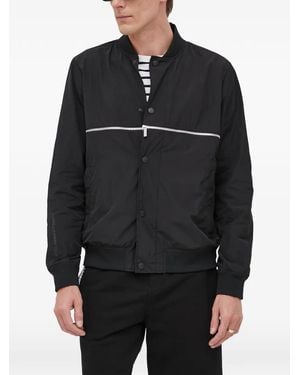 KARL LAGERFELD Zip-Up Bomber Jacket - Black