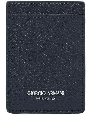 Giorgio Armani Leather Cardholder - Blue