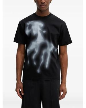 HELIOT EMIL Airbrushed-Effect T-Shirt - Black