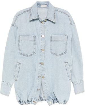 The Mannei Drop-Shoulder Denim Jacket - Blue