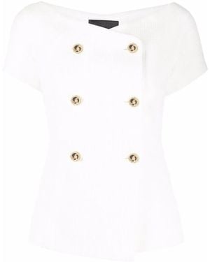 Philipp Plein Double-Breasted Short-Sleeve Blazer - White