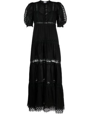 Charo Ruiz Nadine Lace-Detail Maxi Dress - Black