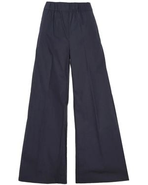 EMMA & GAIA Elasticated Wide-Leg Palazzo Pants - Blue