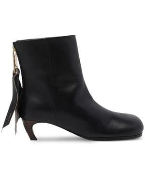 Sacai Round-Toe Zip-Fastening Boots - Black