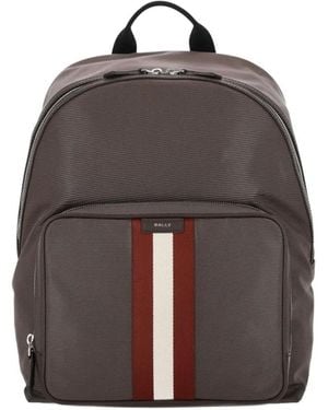 Bally Sac À Dos Zippé À Rayures - Marron