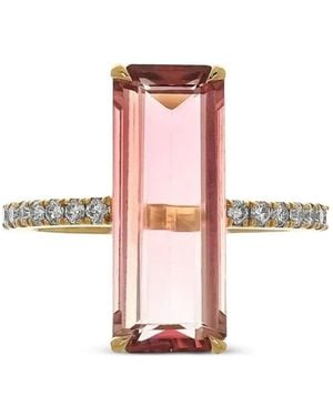 Yi Collection 18Kt Geelgouden Supreme Ring Met Diamant En Toermalijn - Wit