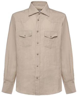 Eleventy Chest-Pocket Shirt - Natural