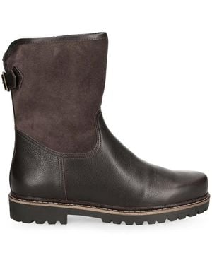 dirndl + bua Buckle-Detail Leather Boots - Brown