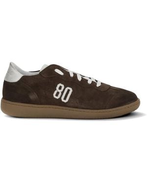 Be980 Harvard 1 Suede Logo-Embroidered Sneakers - Brown