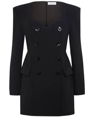 Violante Nessi Botero Double-Breasted Heart-Neckline Mini Dress - Black