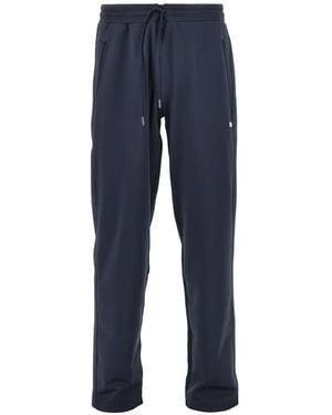EA7 Drawstring Logo-Plaque Track Pants - Blue