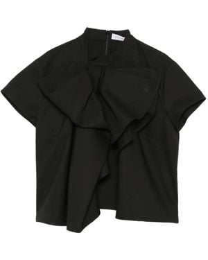 Viktor & Rolf Bow-Detail Volant Blouse - Black