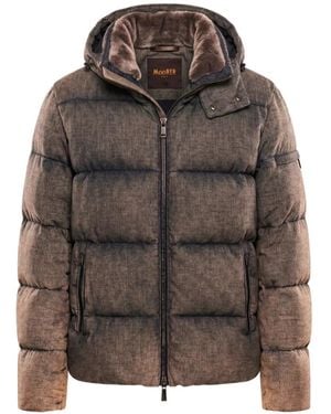 Moorer Raul Padded Hooded Jacket - Brown