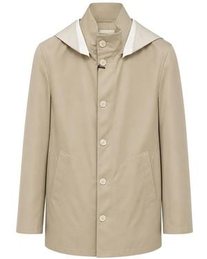 Tombolini Manteau Boutonné À Capuche - Natural